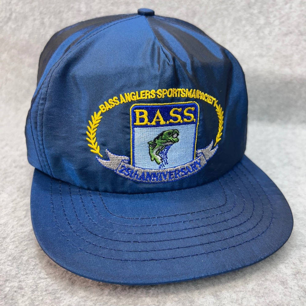 B.A.S.S. 25th Anniversary Mens Blue Bass Anglers Sportsman Society Hat 1992 OSFM